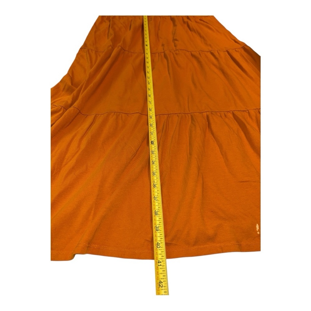J.Crew Women's Bronze Orange Sleeveless Cotton Tiered Maxi Dress Size L Cotton - Picture 6 of 12